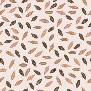 Boho leaves // Cream Background // Medium Scale