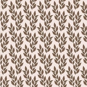 Boho Branch Leaves // Normal Scale // Creme Background // Small Leaves // Brown Branch // Nature Vibes