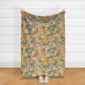 Cleopatra Boho in Sage, Yellow and Brown | Floral Wilderness - regular scale | ©designsbyroochita