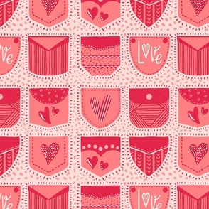 Valentine - Pockets of Love | Geometric | Pink ©designsbyroochita