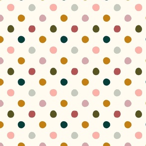 Multi Color Polka Dots Mustard Lilac Blush Teal Mint