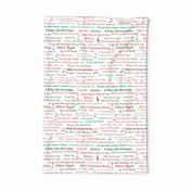 Christmas Song Titles Tea Towel