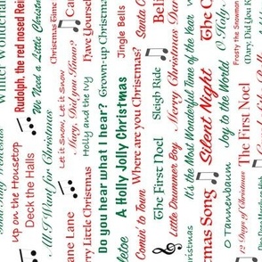 Christmas Song Titles Tea Towel