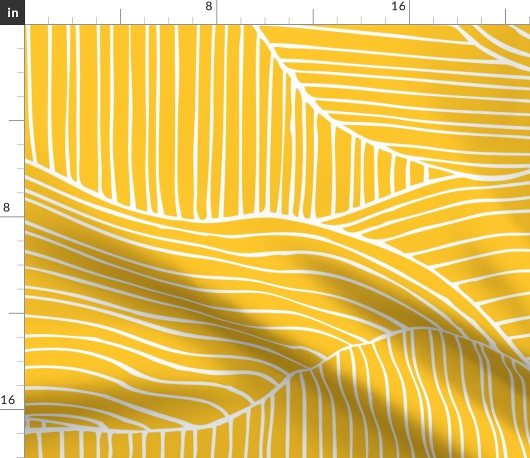 Dunes - Geometric Waves Stripes Yellow Jumbo Scale