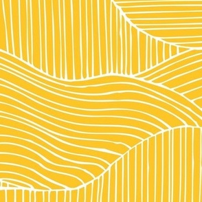 Dunes - Geometric Waves Stripes Yellow Large Scale