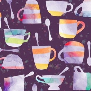 teacups - plum