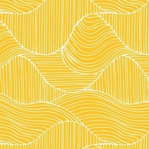 Dunes - Geometric Waves Stripes Yellow Regular Scale