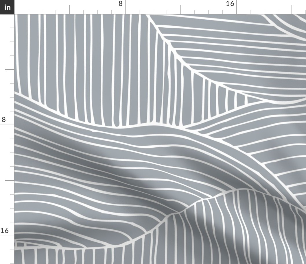 Dunes - Geometric Waves Stripes Grey Jumbo Scale