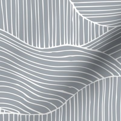 Dunes - Geometric Waves Stripes Grey Large Scale