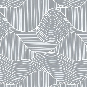 Dunes - Geometric Waves Stripes Grey Regular Scale