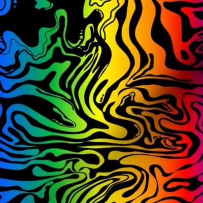 psychedelic oil spill black and rainbow