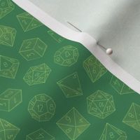 small watercolor dice - mid-dark greens - ELH