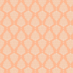 ornate trees-block print-peach fuzz-small scale