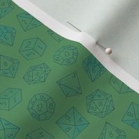 small watercolor dice - green-teals on green - ELH