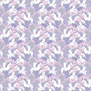 Good Night Unicorns- Mini- Soft Pink Background- Very Peri- Pantone Color of the Year 2022- Girl Unicorn Wallpaper- Magical Baby Girl Nursery-  Unicorn Fabric- Fairy Tale- Alicorn- Pegasus- Unicorn With Wings- Quilt Blender
