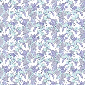 Good Night Unicorns- Mini- Mint Background- Very Peri- Pantone Color of the Year 2022- Girl Unicorn Wallpaper- Magical Baby Girl Nursery- Unicorn Fabric- Fairy Tale- Alicorn- Pegasus- Unicorn With Wings