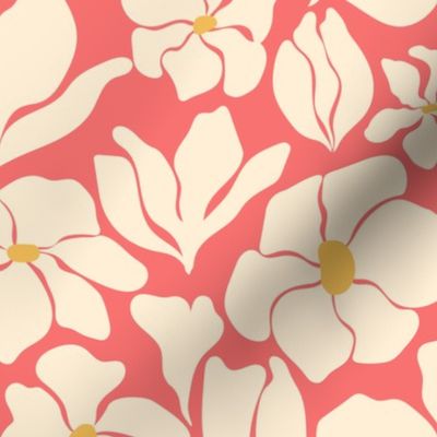 Magnolia Flowers - Matisse Inspired - Peach - SMALL