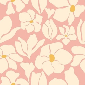 Magnolia Flowers - Matisse Inspired - Baby Pink