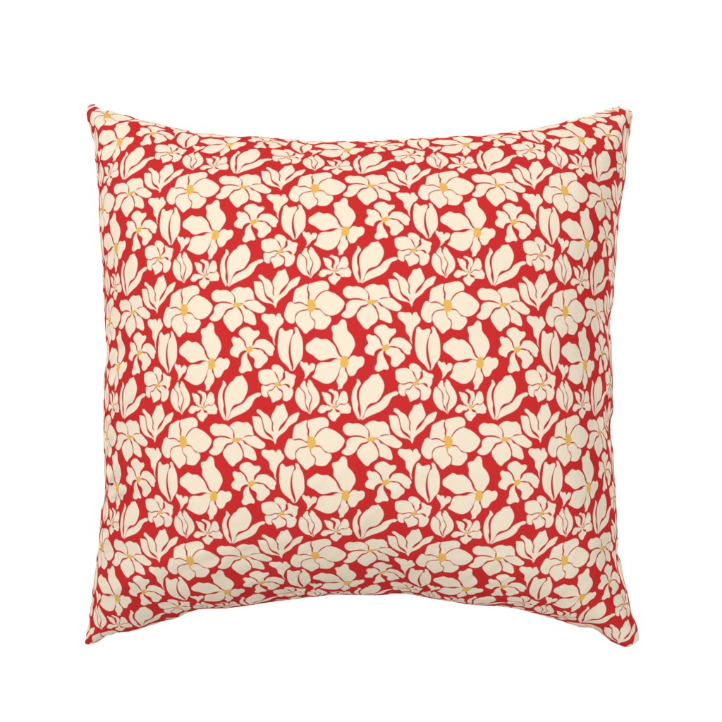 Magnolia Flowers - Matisse Inspired - Red - SMALL