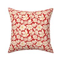 Magnolia Flowers - Matisse Inspired - Red - SMALL