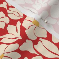 Magnolia Flowers - Matisse Inspired - Red - SMALL