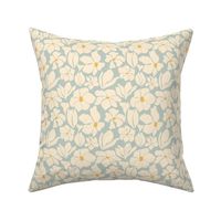 Magnolia Flowers - Matisse Inspired - Robin Egg Blue - SMALL