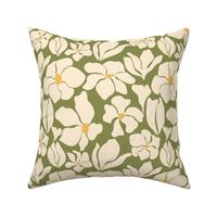 Magnolia Flowers - Matisse Inspired - Green