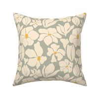 Magnolia Flowers - Matisse Inspired - Sage Green