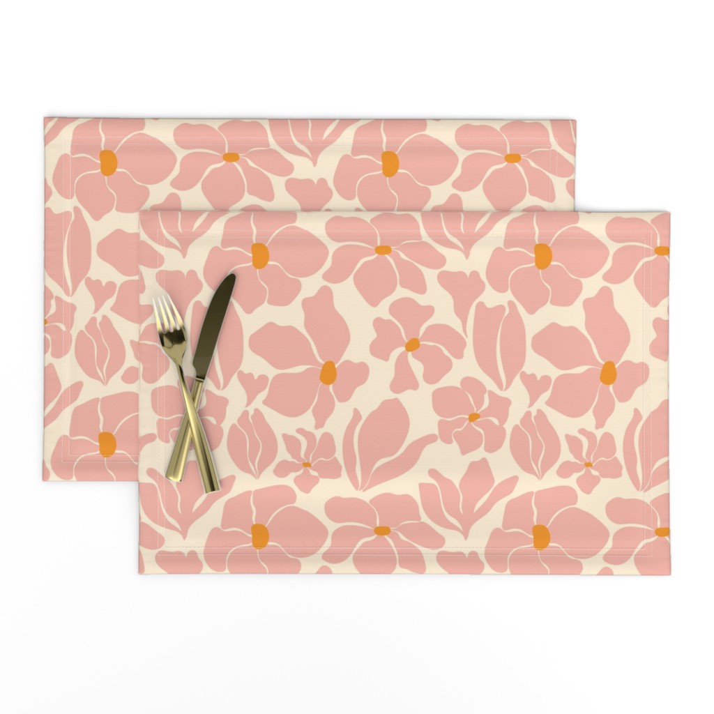 Magnolia Flowers - Matisse Inspired - Peach Pink