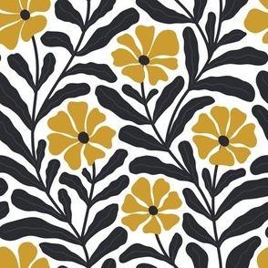 Modern Floral Fabric, Wallpaper and Home Decor