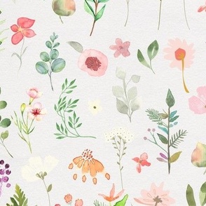 cream floral collage pattern tile