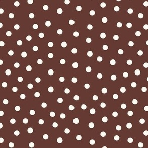 Dark Brown with Cream White Polka Dots