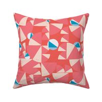 Abstract Pockets in Coral | 12" Repeat