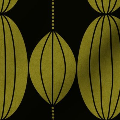 ART DECO LANTERNS - MATCHA GREEN ON NEAR BLACK