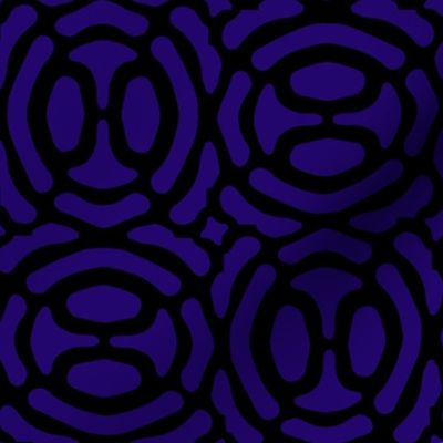 geometric ovals - rotating - black and deep blue-violet