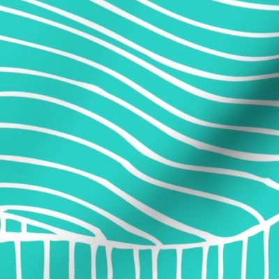 Dunes - Geometric Waves Stripes Aqua Jumbo Scale