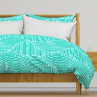 Dunes - Geometric Waves Stripes Aqua Jumbo Scale