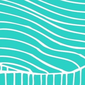 Dunes - Geometric Waves Stripes Aqua Jumbo Scale