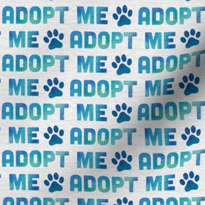 Adopt Me Dog Paw, Dog Rescue Fabric, Adopt Me Blue Watercolor