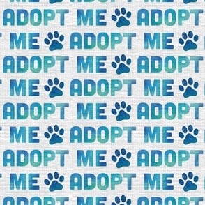 Adopt Me Dog Paw, Dog Rescue Fabric, Adopt Me Blue Watercolor