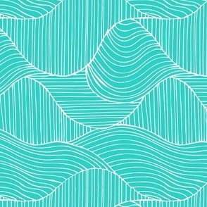 Dunes - Geometric Waves Stripes Aqua Regular Scale