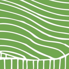 Dunes - Geometric Waves Stripes Grass Green Jumbo Scale
