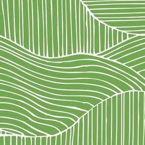 Dunes - Geometric Waves Stripes Grass Green Large Scale
