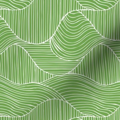 Dunes - Geometric Waves Stripes Grass Green Regular Scale