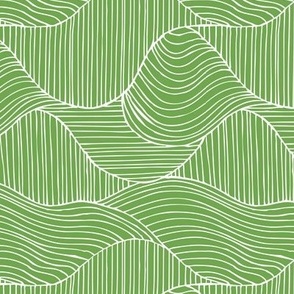 Dunes - Geometric Waves Stripes Grass Green Regular Scale