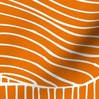 Dunes - Geometric Waves Stripes Orange Jumbo Scale