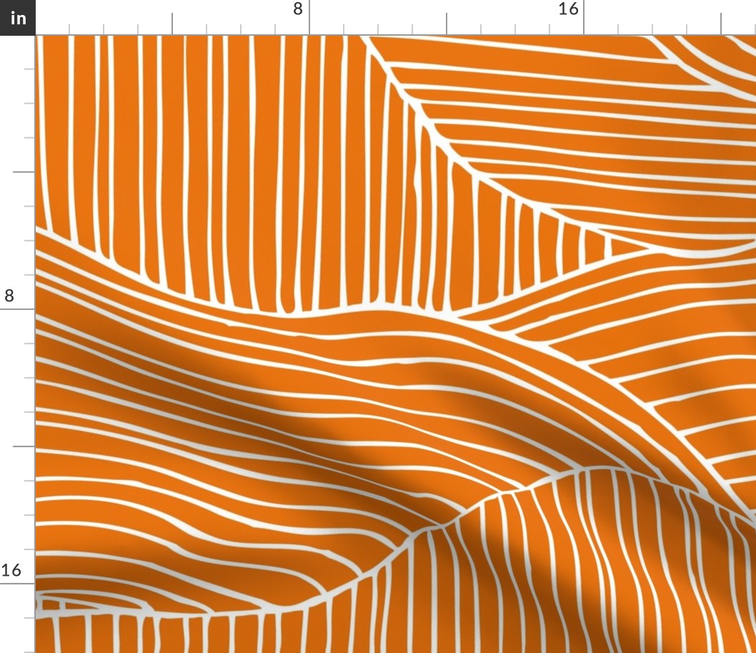 Dunes - Geometric Waves Stripes Orange Jumbo Scale