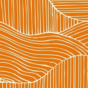 Dunes - Geometric Waves Stripes Orange Large Scale