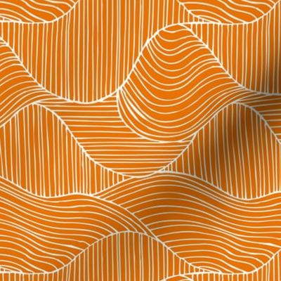 Dunes - Geometric Waves Stripes Orange Regular Scale