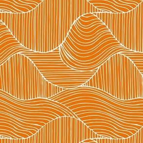 Dunes - Geometric Waves Stripes Orange Regular Scale